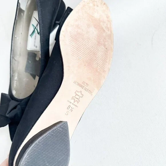 Vintage Ros Hommerson Bow Detail Fabric Upper Flats 8.5S - Picture 6 of 8